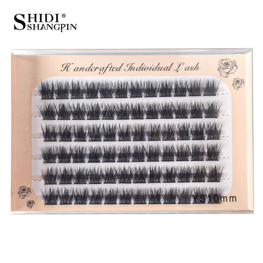 6 Rows 72 Cluster Individual False Lashes 10/12/14 mm Wispy Fluffy Fake Eyelashes Makeup Tools Eyelash Extension Tools Cilios