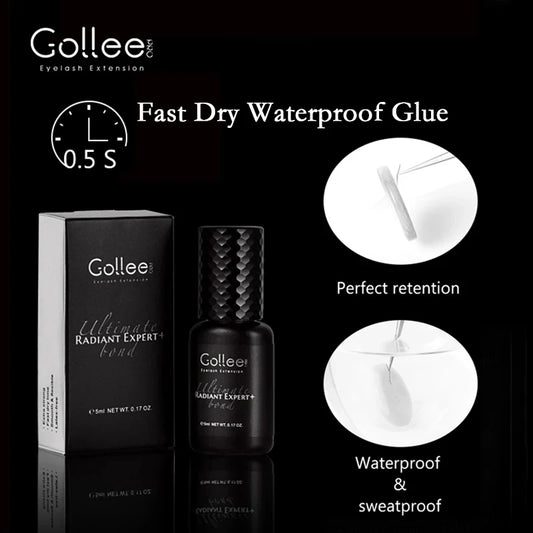 Gollee 0.5s Fast Dry Lash Extension Glue Pro Eyelashes Adhesive Glue Waterproof Grafting Eyelash Super Bonder for Salon Makeup