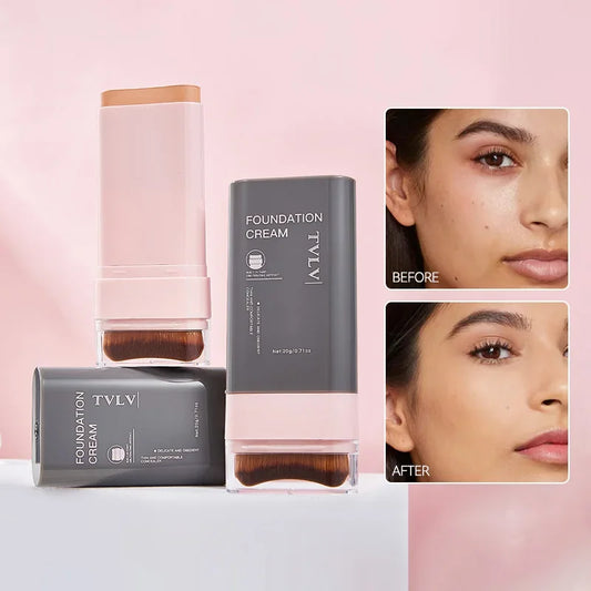 TVLV eraser foundation make-up stick 20g, with brush to brighten skin liquid foundation, long-lasting makeup concealer