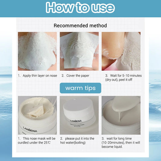 LANBENA Blackhead Remover Peel Off Mask Aloe Vera Extract Oil Control Nose Mask with 180pcs Cleanses for Deep Clean Hydrating