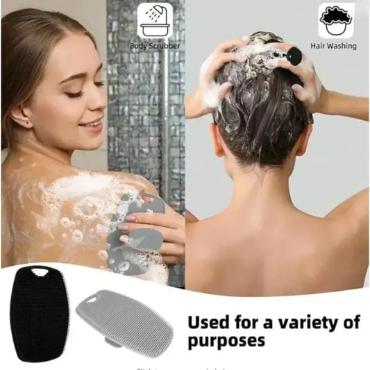 1pc Soft Silicone Exfoliating Brush Cleanser Manual Body Cleansing Scrubber Shower Gentle Massage Bath Brush Cleaning Tools
