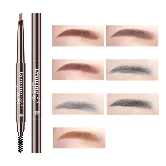 DNM 7-color Option Double-head Triangular Eyebrow Pencil with One Eyebrow Brush Naturally Easy To Color and Draw Brow Pencil