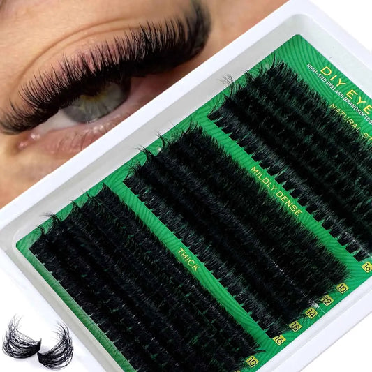 DIY Faux Mink Eyelashes 60D80D100D200D300D Fluffy Individual Lash Extensions, 5D Effect 0.07mm Curled Dramatic Lashes 10-16mmMix