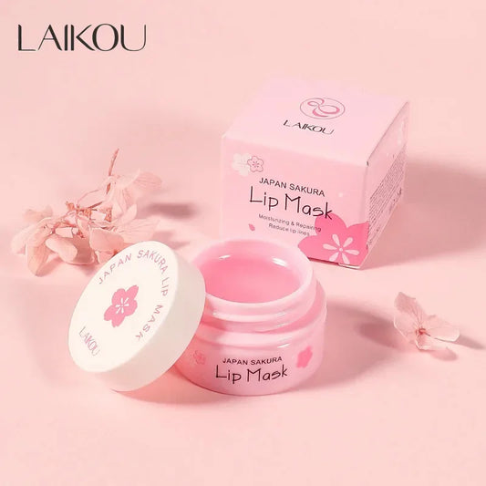 Laikou Sakura Lip Mask 8g Overnight Treatment Hydrating Moisturizing Repair Dry Chapped Lips Nourishing Care Peel Off