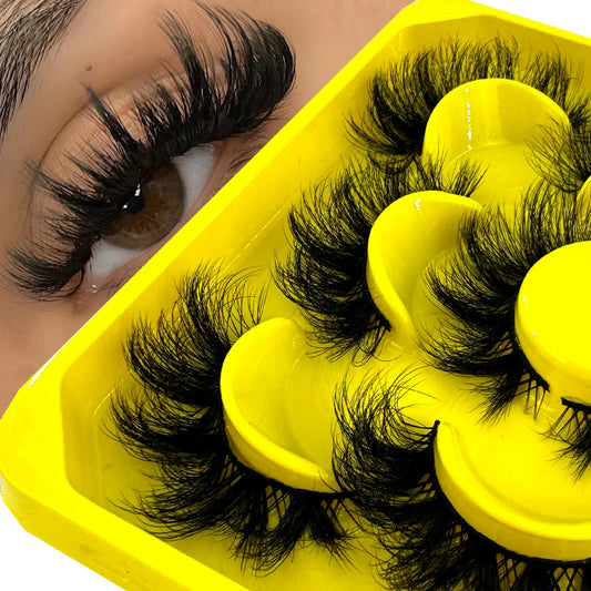 MKYDCG New Fluffy Long Lashes 3D Faux Mink Lashes Natural False Eyelashes Dramatic Soft Volume Lashes Eyelash Extension Makeup