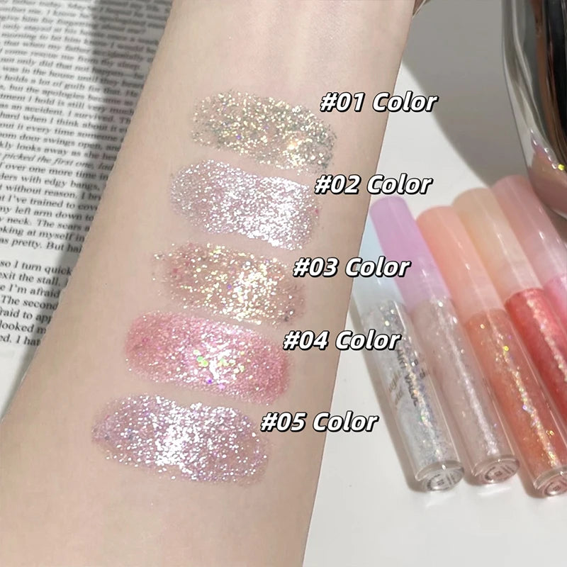 Liquid Eyeshadow Set Waterproof Long Lasting Pearlescent Shimmer Pearl Sparkle Glitter Eye Shadow Silkworm Korean Cosmetics