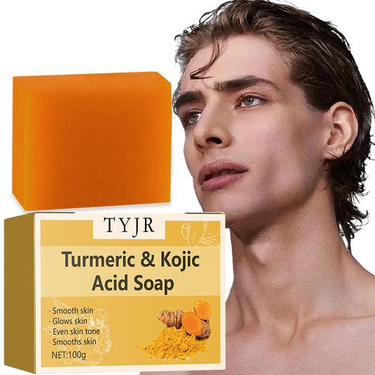 Lemon Turmeric Acid Soap - Deep Cleansing and Moisturizing, Contains Vitamin E and Olive Oil, Handmade for Hair, Face and Body, Suitable for All Skin Types, Lemon Turmeric Soap