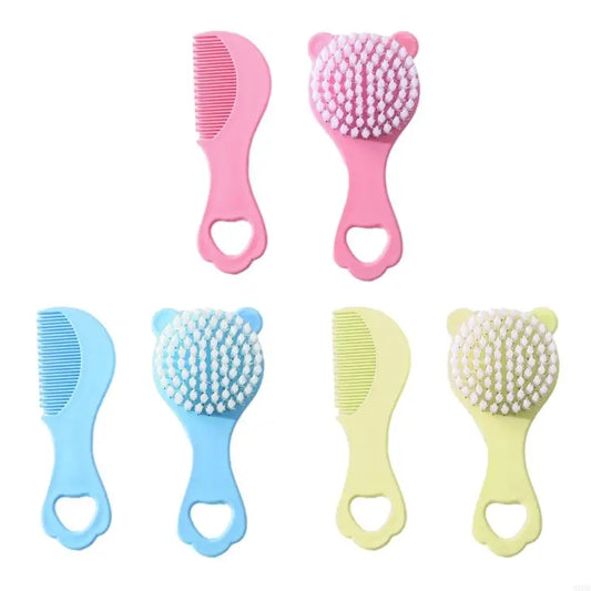 2Pcs Infant Comb and Brush for Newborns Daily Grooming and Travel Use 69HE