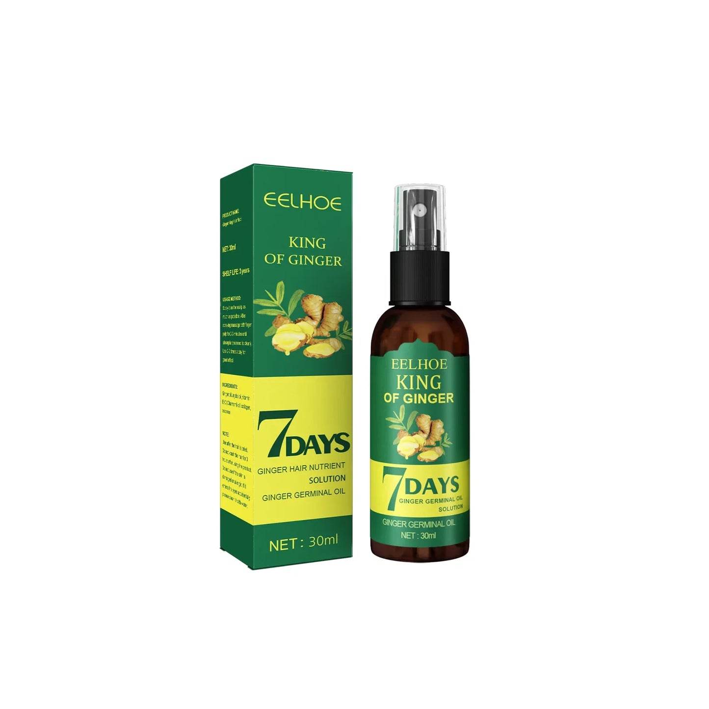 Ginger Care Hair Spray Hair Growth Essence Nourish Hair Roots Massag Scalp Repair Hair Quality Control Oil Hair Care Solution