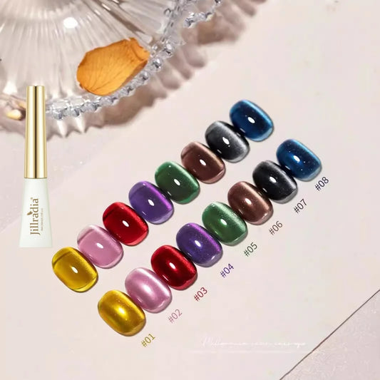 XEIJAYI 10ml Glitter Cat Eye Gel Polish Holographic Red Magnetic Gel Nail Polish Professional Semi Permanent Varnish