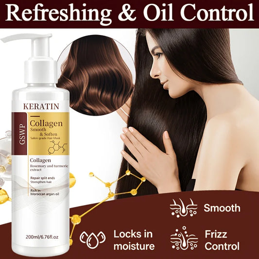 GSWP Collagen & Keratin Hair Mask. Deeply Moisturises and Repairs Damaged Hair. Strengthens and Softens Hair. Gift Pack, 200ml