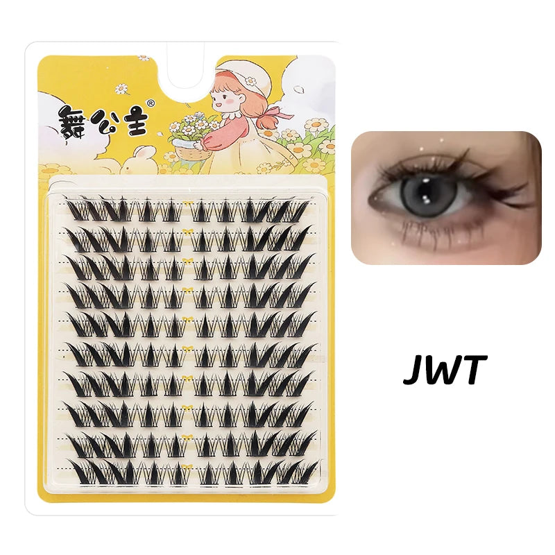 DINGSEN 10 rows Individual Eyelashes Wholesale 10-12mm Cluster Lashes Natural Anime False Kake Eyelashes Extension Makeup