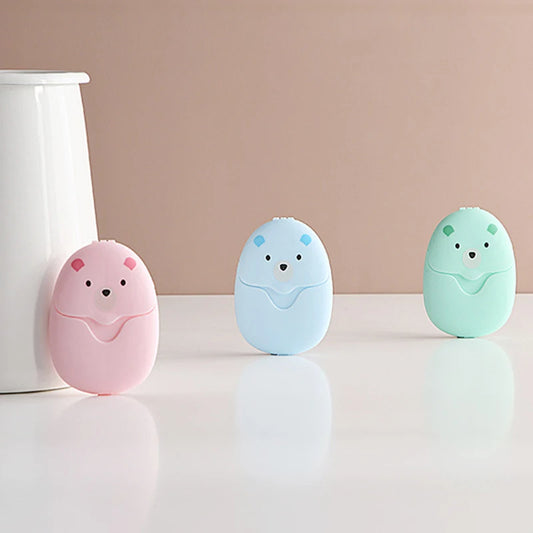 Cute Cartoon Styling Soap Portable Disposable Cleaning Soap Paper Children Toiletries Outdoor Travel Essential Bathroom Product