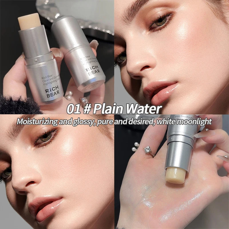 Wet and shiny! Highlighter stick brightens the eyes and contours the eyes with pearlescent silkworms to create a natural and thr