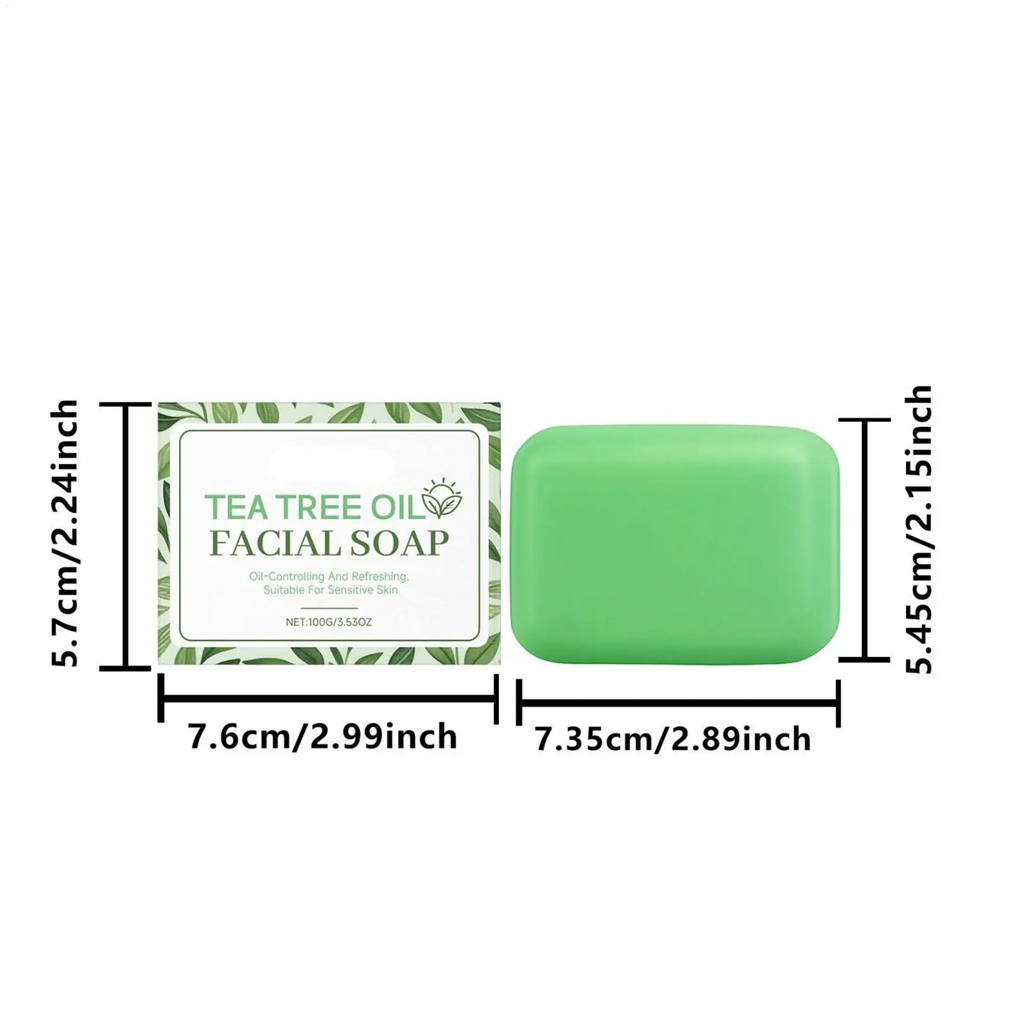 Tea tree oil cleansing soap 100g Natural Shower Bath Bar Soap Handmade Facial Cleanser for facial and body care
