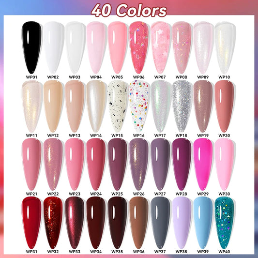 LILYCUTE 7ml Water-Based Nail Polish 40 Colors Long Lasting Quick Drying No Need of Lamp to Cure Nail Supplies For Nail Manicure