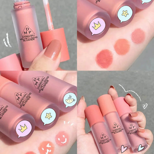 Liquid Blush Long-acting Waterproof Easy Halo Dye Brightens The Face Smooth Peach Red Female Cosmetics