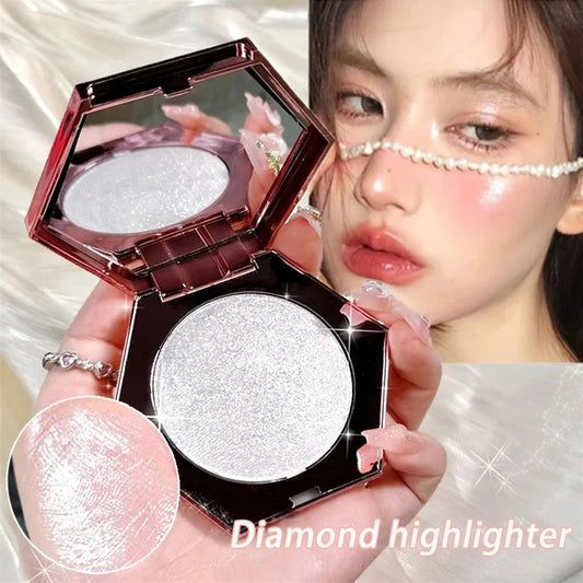 Diamond Highlighter Facial Bronzer Palette Platinum Shimmer Face Contour Powder Flash Body Base Illuminator - Water Light Makeup