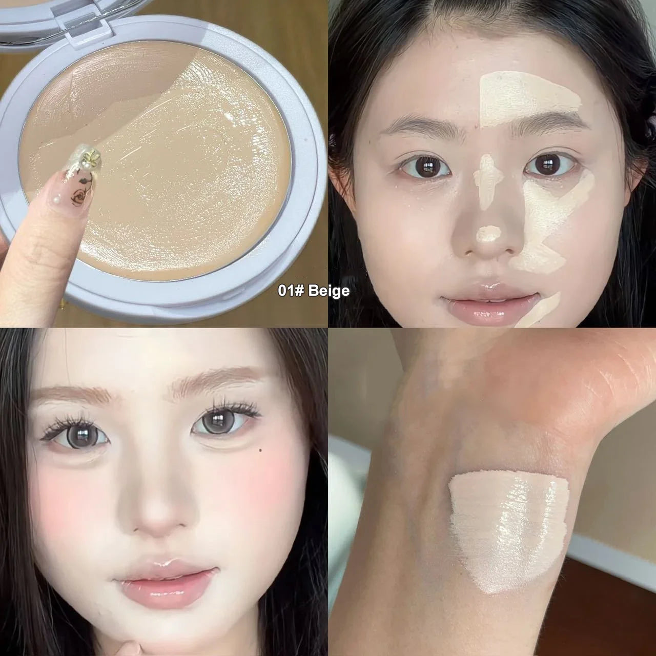 White Pink Brightening Highlighter Cream Concealer Matte Face Highlight Cream Cover Acne Spot Dark Circles Moisturizing Makeup