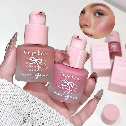 Beauty Soft Light Pink Liquid Blush Lasting Natural Contouring Low Saturated Blusher Waterproof Facial Blush Rouge Korean Makeup