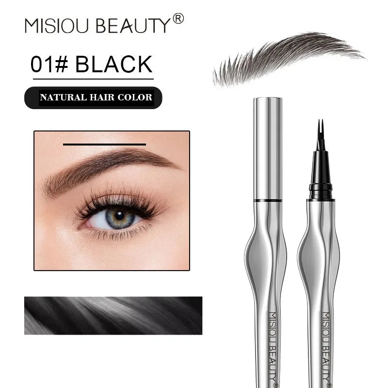 2 Point Wild Eyebrow Pencil Long-Lasting Easy Grip Waterproof Thin Liquid Silkworm Brow Pen Korean Makeup for Eyebrow Tattoo