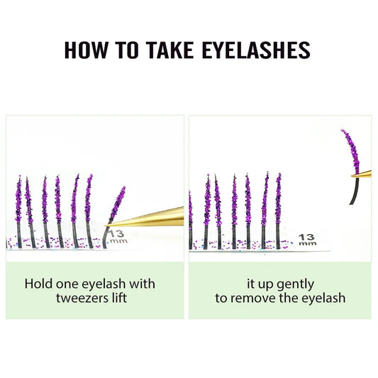 NATUHANA Glitter Fairy Eyelash Extensions DIY Sparkle Colorful False Lashes Wispy Volume Makeup