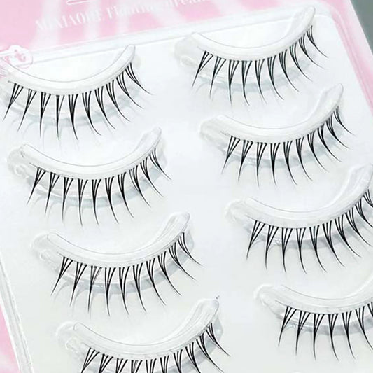 Korean Style False Eyelashes strips Clear Lightweight Natural Look Individual cluster Lashes for Women K-Pop Makeup