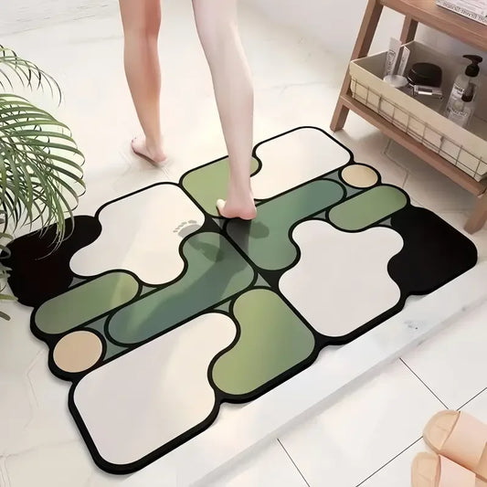 Special-shaped bathroom diatom mud floor mat household absorbent mat bathtub side anti-slip mat toilet door mat entrance mat