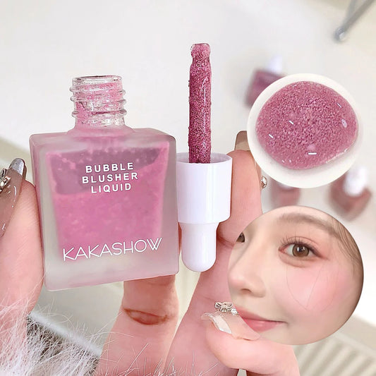 Bubble Blusher Liquid Hydrating Berry Pink Cheek Enhances Color Powder Rendering Moisturizing Longlasting Beauty Rouge Makeup
