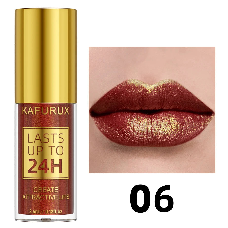 14 Colors Metallic Glitter Velvet Lip Glaze High Pigment Matte Shimmer Lip Tint Diamond Lips Korean Makeup Gifts Liquid Lipstick