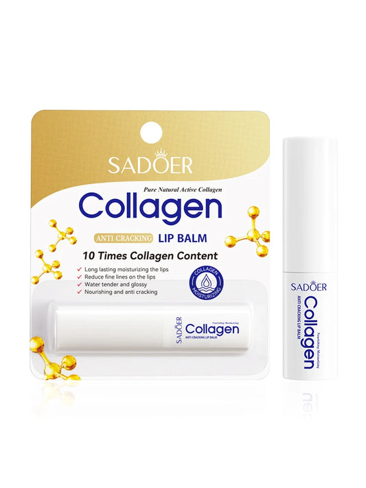 SADOER Collagen Lip Balm Moisturizing Anti Cracking Brightening Repair Nourishing Hydrating Lipstick Lips Skin Care Products