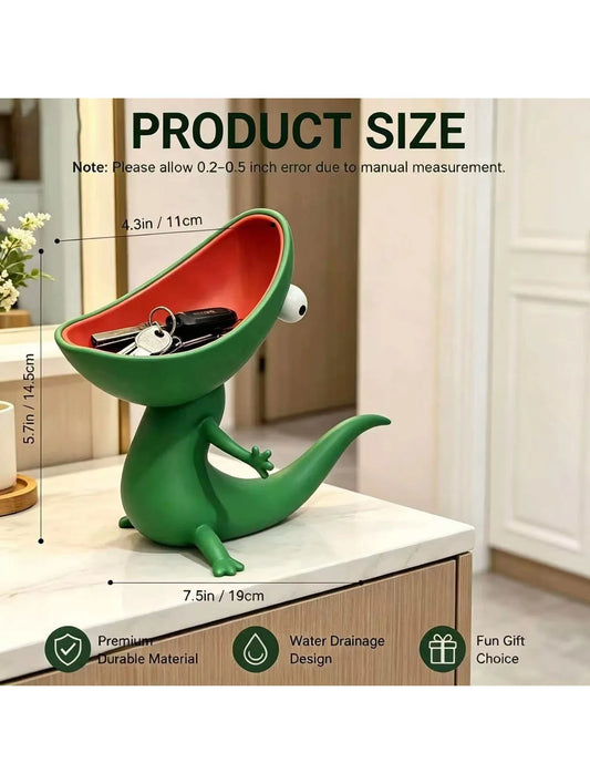 Lizard Soap Holder,Cartoon Reptile Soap Saver for Bar Soap, Small Planter Decor for Vanity or Kitchen