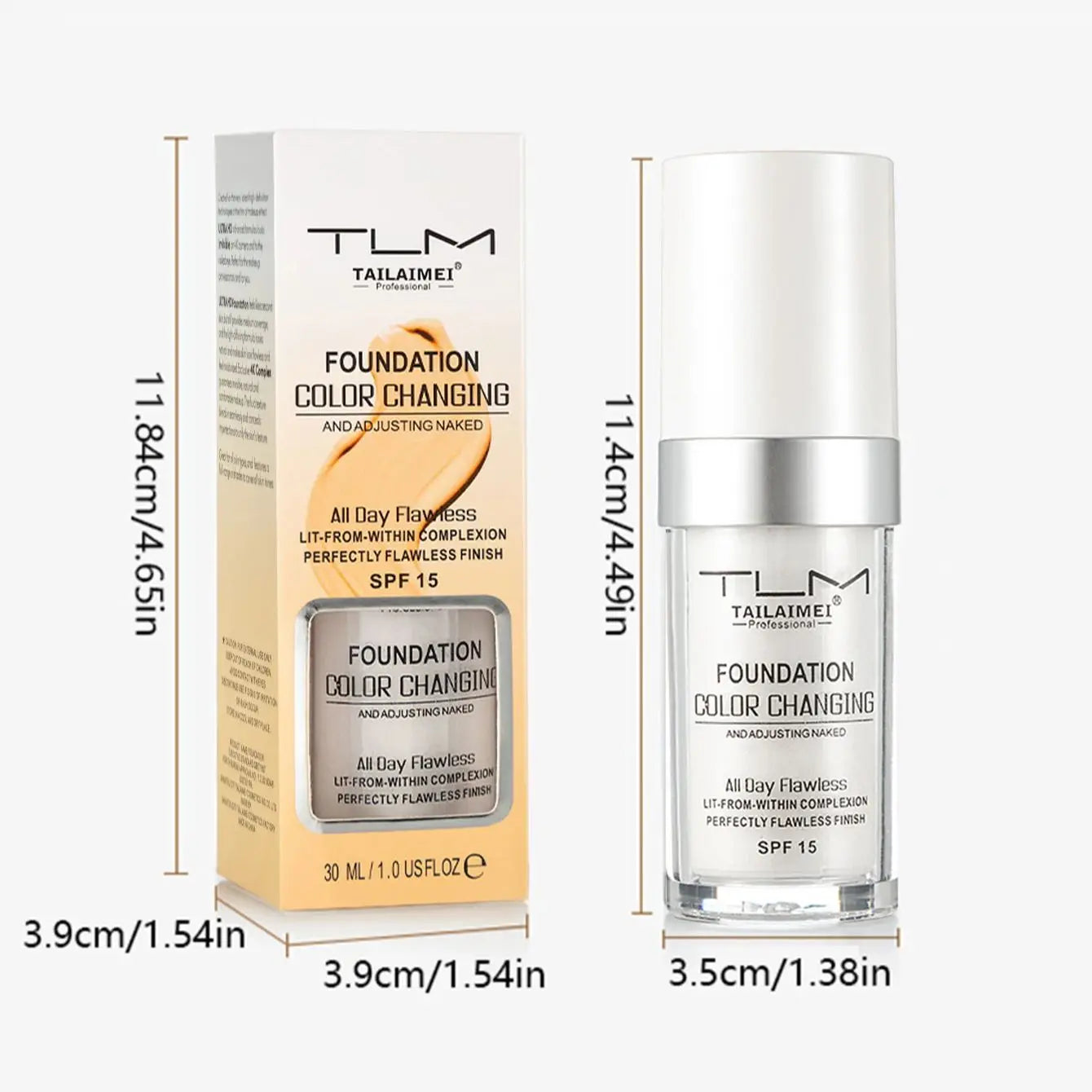 Warm Change liquid foundation sunscreen lasting oil control easy to apply makeup waterproof portable