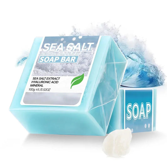 Sea Salt Handmade Essential Oil Soap Hyaluronic Acid Skin Cleansing and Moisturizing Soap Bar Deep Cleansing Bath Mineral Soap