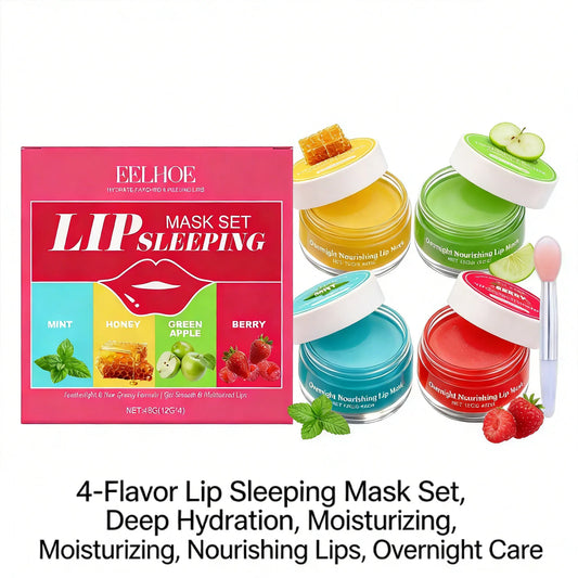 Four-Flavor Repair Sleep Lip Mask Effectively Removing Dead Skin Relieving Dry Lip Improving Rough Texture Moisturizing Lip Mask