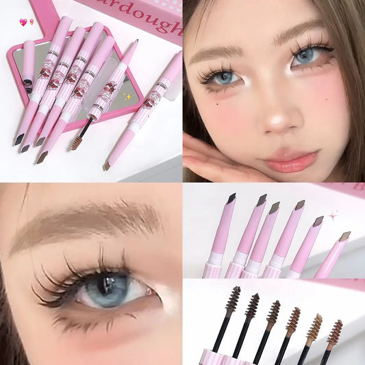 3D Eyebrow Dye Cream Gray Brown Double Head Eyebrow Pencil Long Lasting Waterproof Eye Brow Pen Tint Mascara Enhance Cosmetics