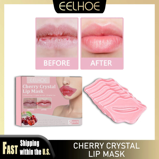 EELHOE Collagen Cherry Lip Mask Nourishing Repair Lips Plumper Lighten Lines Firming Moisturizing Anti-dryness Labial Gel Patch