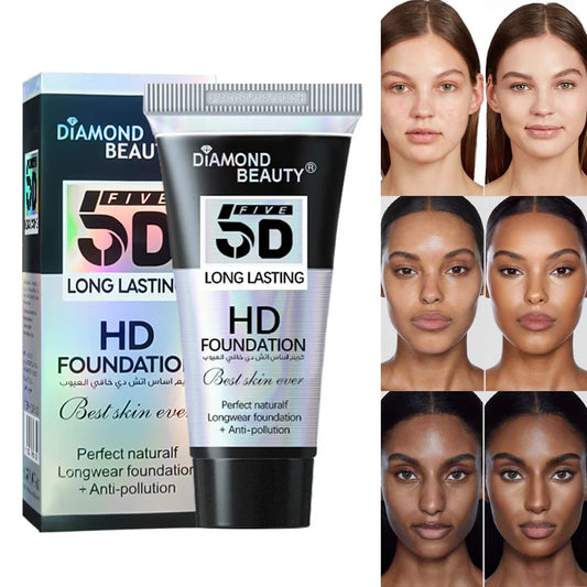 5D Liquid Foundation Men's Velvet, Flawless, Nourishing, Sunscreen, Full Coverage, High - Capacity BB Cream, Natural Nude Makeup