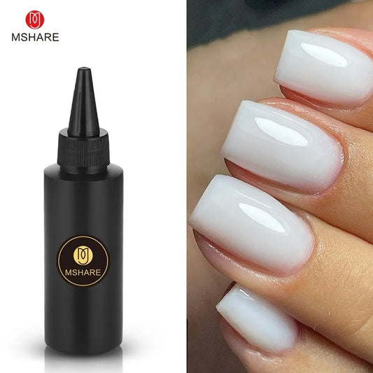MSHARE Milk Milky Pink Rubber Base Coat Color Nail Gel Polish Semi Transparent French Camouflage Soak off UV LED Varnish 100ml