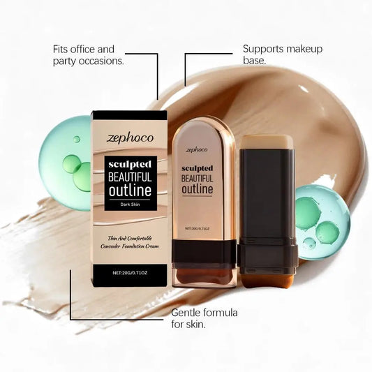 20g Zephoco Seulpted Beautiful Outline Foundation Stick Full-effect Concealer Dark Circles Repairing Stick For All Skin Types