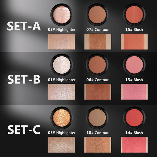 4pcs Contour Stick, Highlighter Stick, Blush Stick 4pcs Cream Contour Kit with Contour Brush, Create Face Contour, Non-greasy