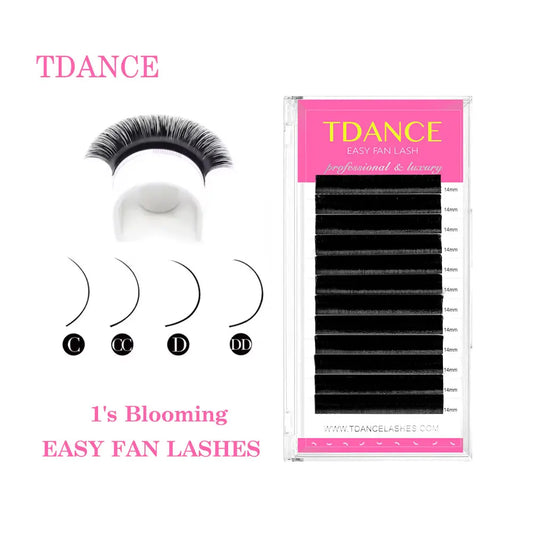 TDANCE Easy Fan Lashes Faux Mink Eyelash Extension Fast Bloom Austomatic Flowering Self-Making Volume Soft Natural Makeup Beauty