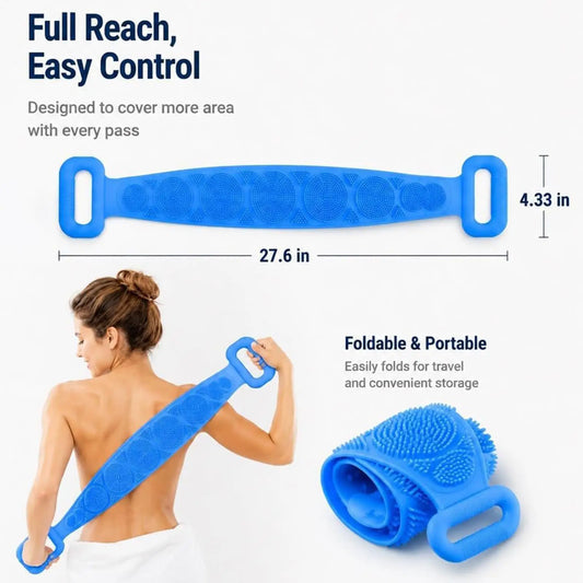 Silicone Brushes Bath Towels Rubbing Back Mud Peeling Body Massage Shower Extended Scrubber Skin Clean Shower Brushes