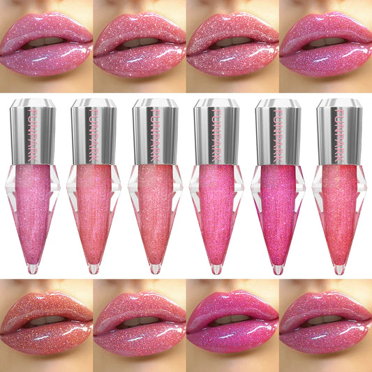 8 Colors Moisturizing Lip Gloss Shimmer Glitter Long Lasting Lip Oil Gloss Care the Lips Korean Makeup Gifts Pink Plumping Lips