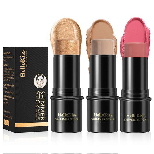 Waterproof Shimmer Face Bronzer 15 Color Highlighters Glitter Corrector Contour Illuminator Stick Creamy Blush Makeup Cosmetics