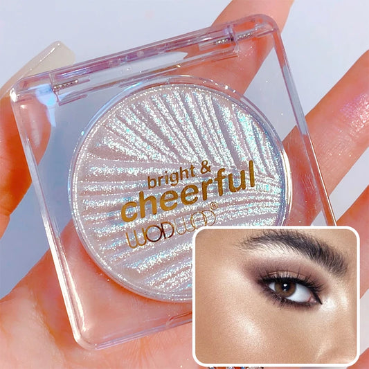 WODWOD Highlighting Powder Pearlescent Fine Mashed Soft Texture Non-flying Powder Brightening Long-lasting Highlighter Palette
