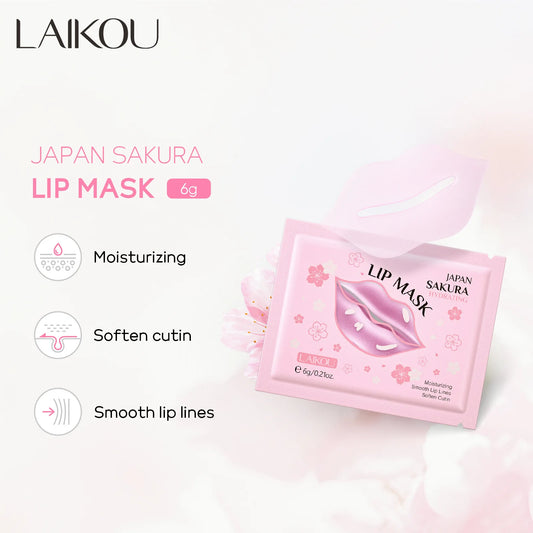 LAIKOU 5/10pcs Lip Mask Lip Care Moisturizing Hydrating Repair Lighten Lip Lines Gel Patch Lips Pad Patches Care Products