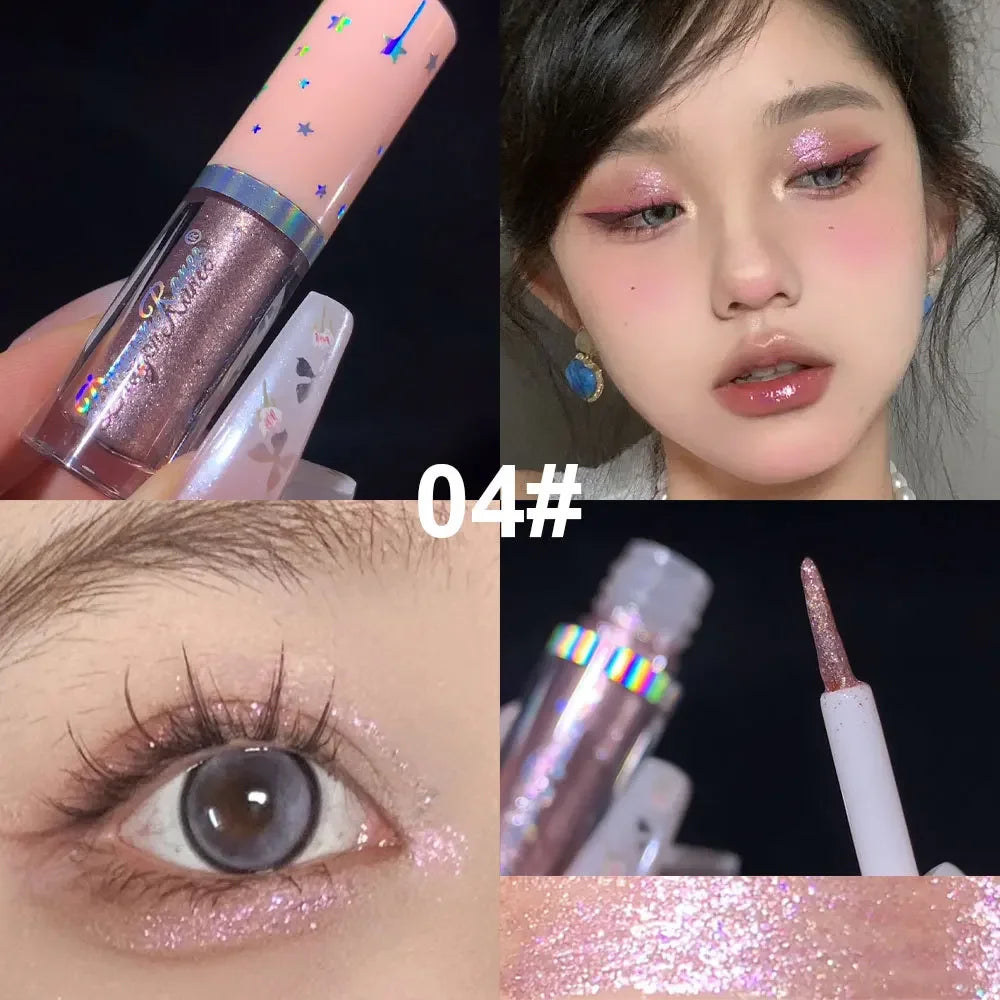 Blue Sequins Liquid Eyeshdaow Glitter Gel Shiny Metallic Eyeliner Pen Diamond Shimmer Waterproof Eye Beauty Party Makeup Tool