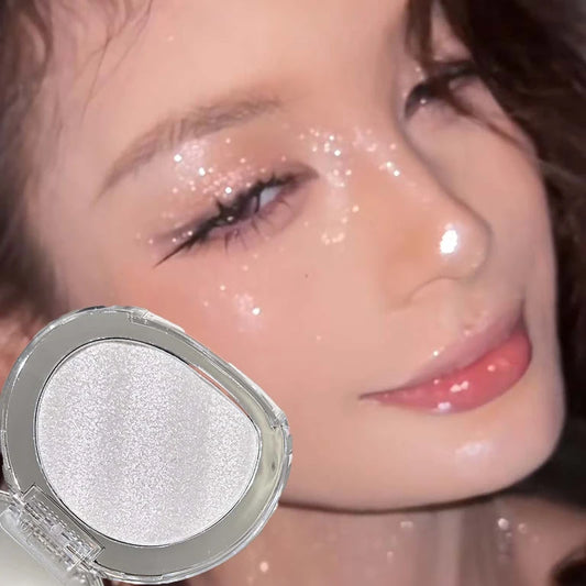 Shimmer Glitter Powder Highlighter Palette Shiny Diamond White Eyeshadow Highlight Makeup Face and Body Brighten Natural Contour