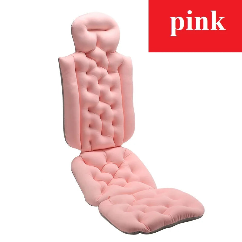 Bathtub Pillow for Full Body Bath Pillow, Thick Bath Cushion for Tub with Foam Beads & Secure Suction Accessories, 127 x 38 cm
